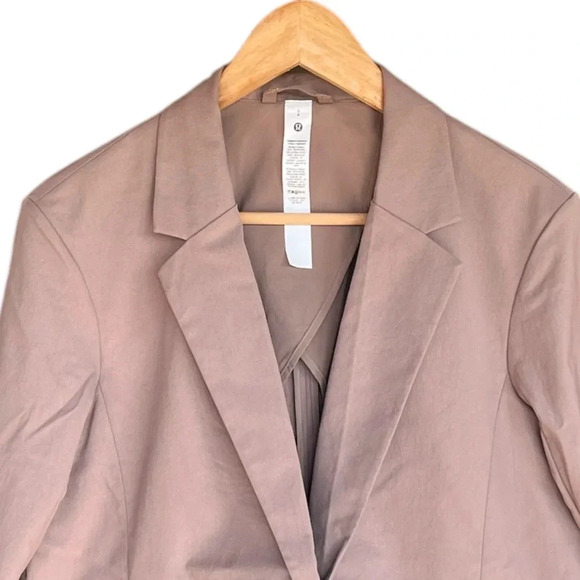 Lululemon Women's Small Relaxed-Fit Twill Blazer Jacket Taupetastic Formal - Picture 7 of 13